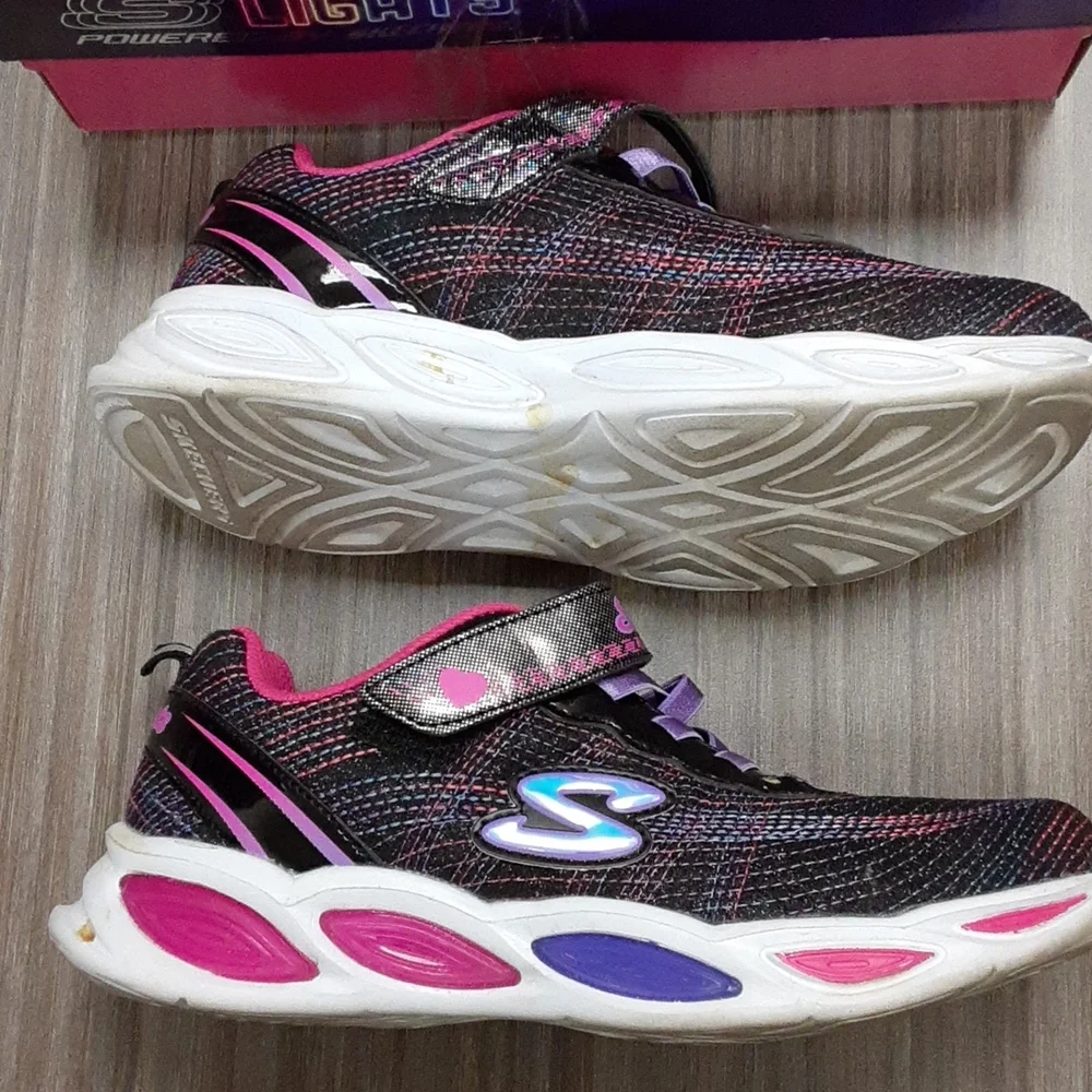 Skechers S Lights Shimmer Beams Sparkle Glitz Youth Light Up Shoes - Picture 6 of 9